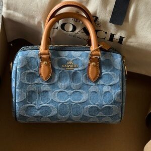Coach Mini Rowan Crossbody Signature Denim  w/Leather Trim | NWT | Box & Dustbag
